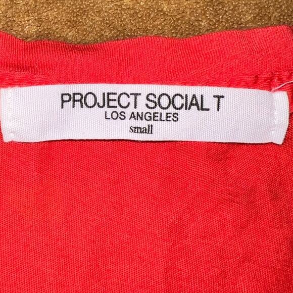 Project Social T Hello Good Times Tee Loose Fit Pretty red white letters Sz S - Picture 8 of 9